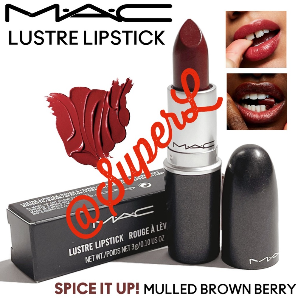 2/$25 NEW MAC Cosmetics Lustre Lipstick Spice It Up Lip Mulled Brown Berry Red